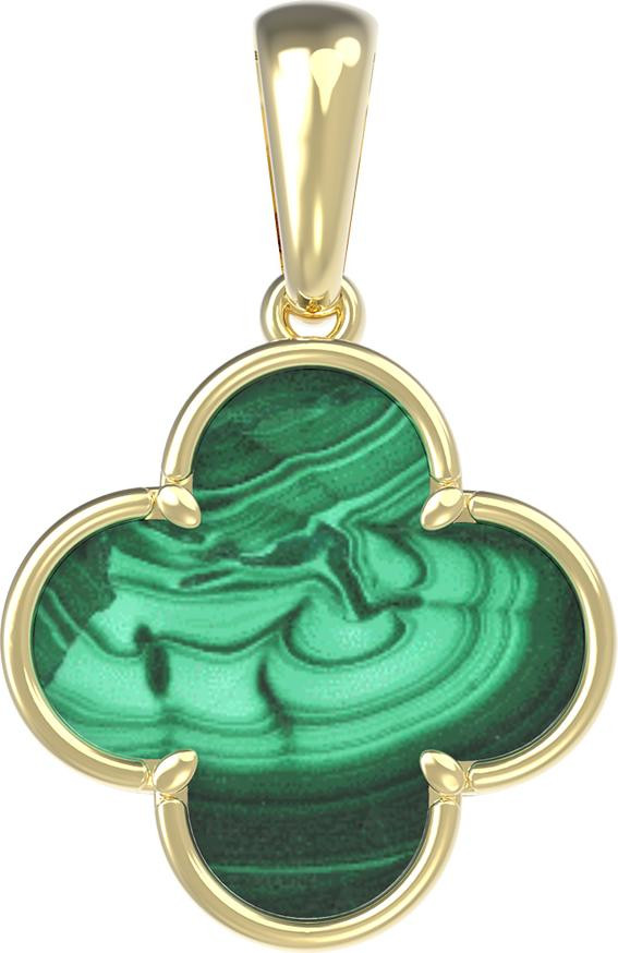 Подвеска из лимонного золота c малахитом