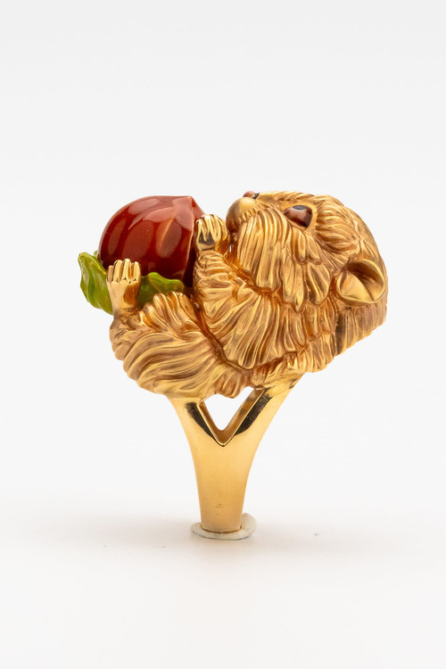 Кольцо из золота c эмалью