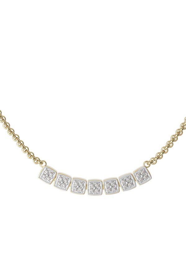 Колье из лимонного золота c бриллиантами