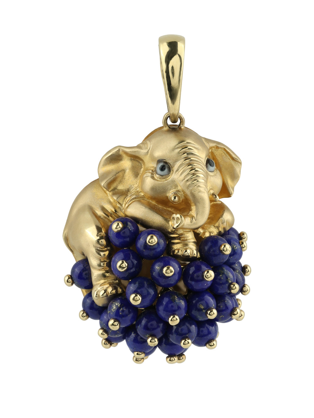 Подвеска из лимонного золота c эмалью и лазуритом