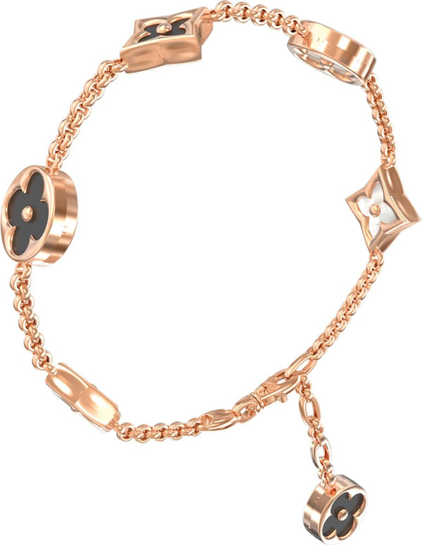 Браслет из золота c ониксом и перламутром