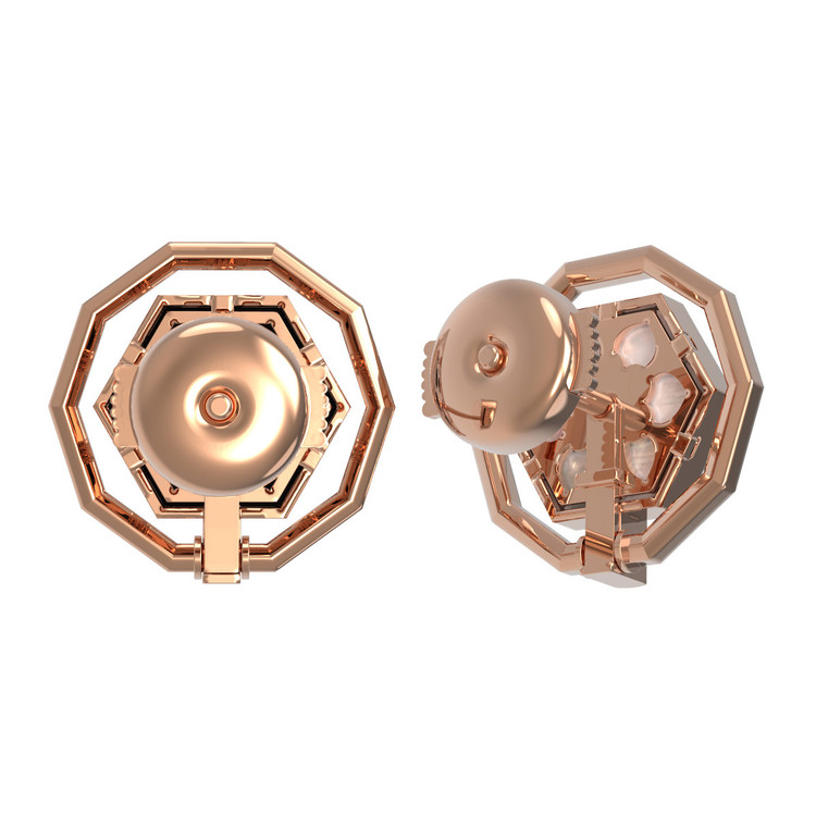 Серьги из золота c ониксом и перламутром