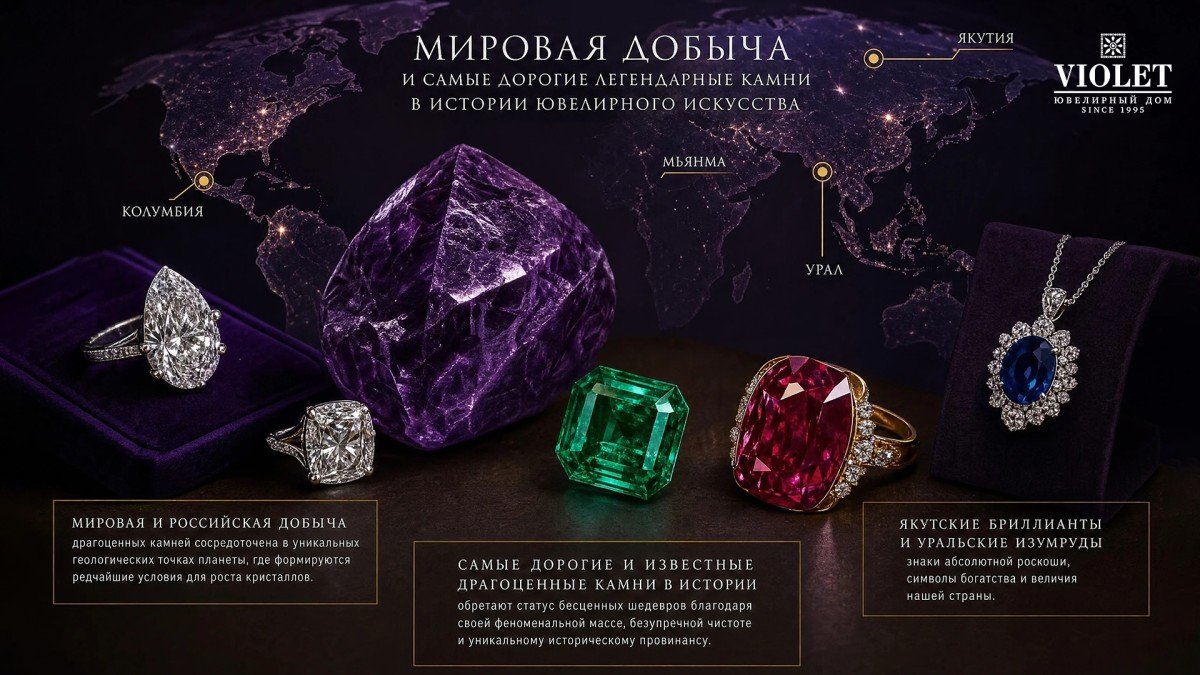 Мировая добыча и самые дорогие легендарные камни в истории ювелирного искусства