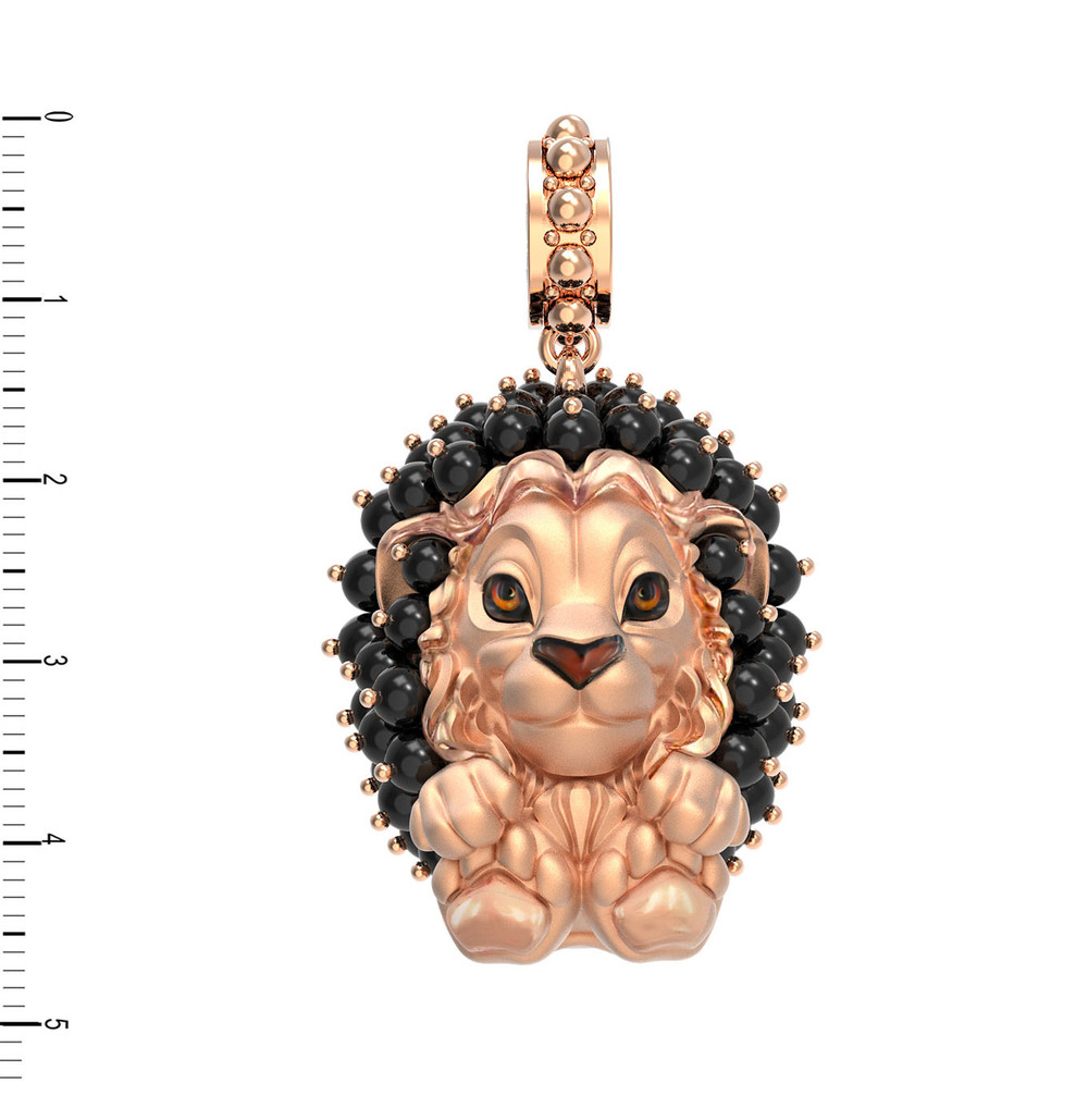 Подвеска из золота c эмалью и ониксом