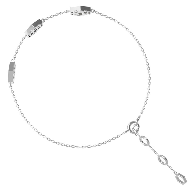 Браслет из белого золота c ониксом и перламутром