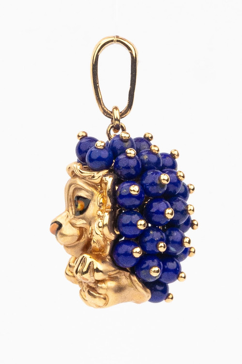 Подвеска из золота c эмалью и лазуритом