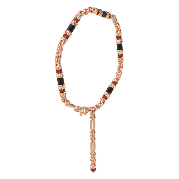 Браслет из золота c ониксом и кораллом