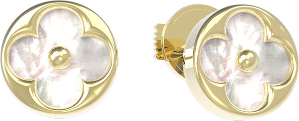 Серьги из лимонного золота c перламутром