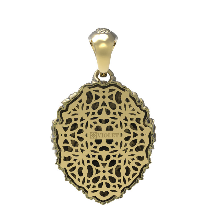 Подвеска из лимонного золота c эмалью