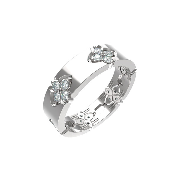 Кольцо из белого золота c бриллиантами