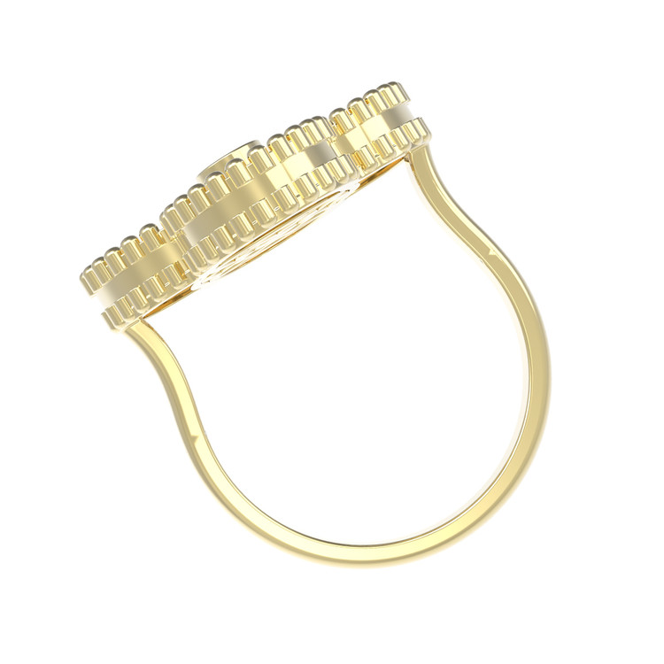 Кольцо из лимонного золота c бриллиантами и ониксом