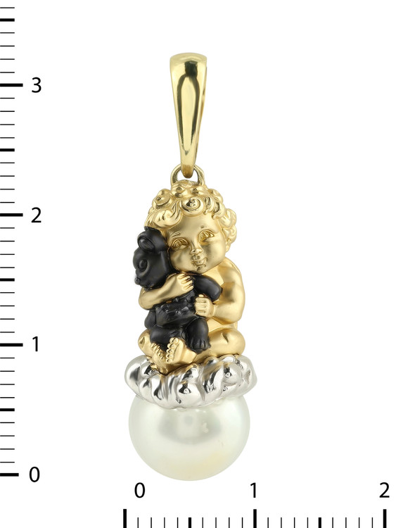 Подвеска из лимонного золота c жемчугом