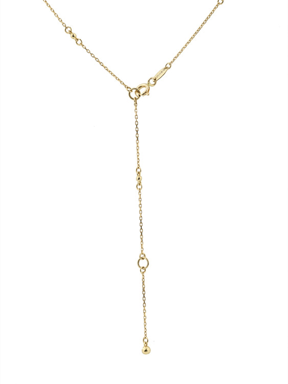 Колье из белого золота c бриллиантами, ониксом и перламутром