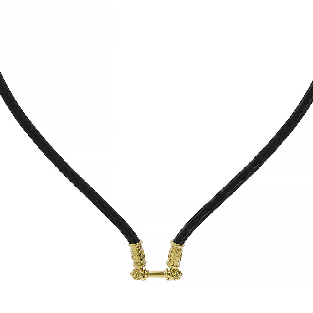 Шнурок шёлковый из лимонного золота c шёлковым шнурком