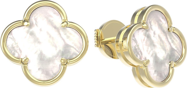 Серьги из лимонного золота c перламутром