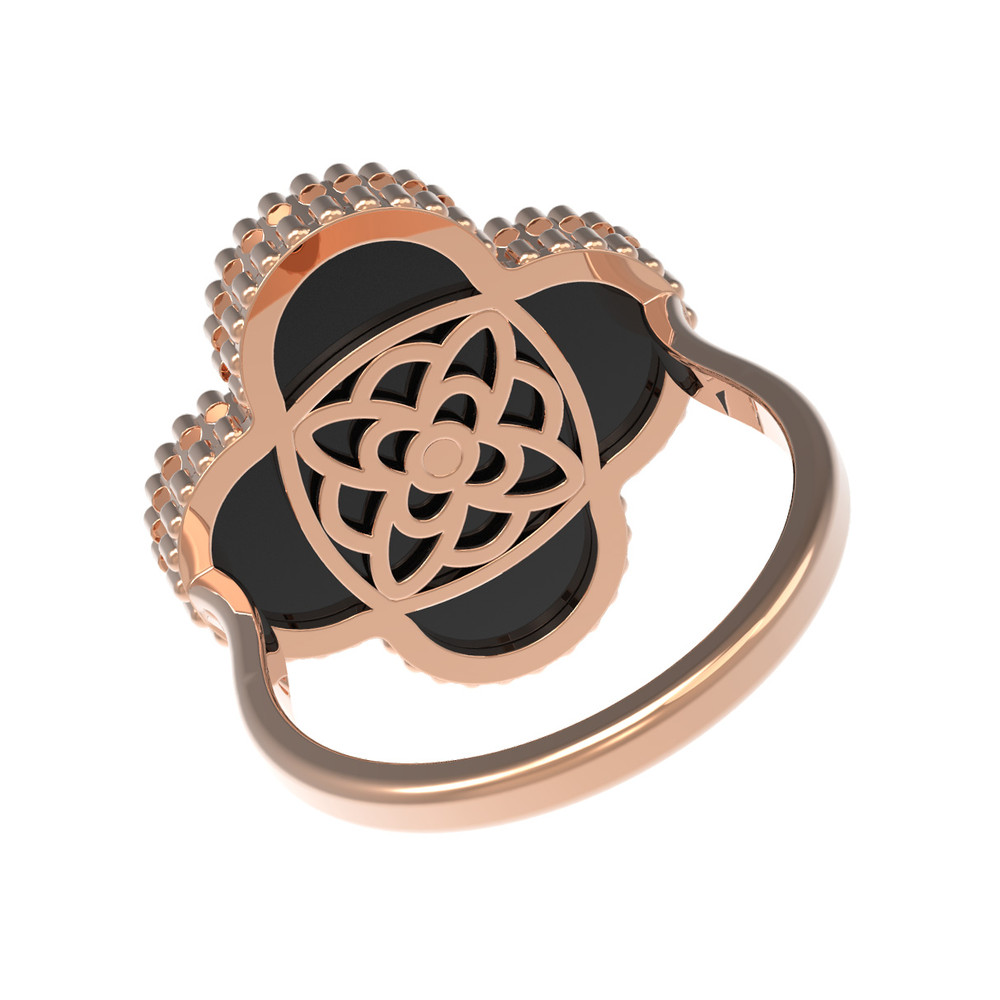 Кольцо из золота c бриллиантами и ониксом