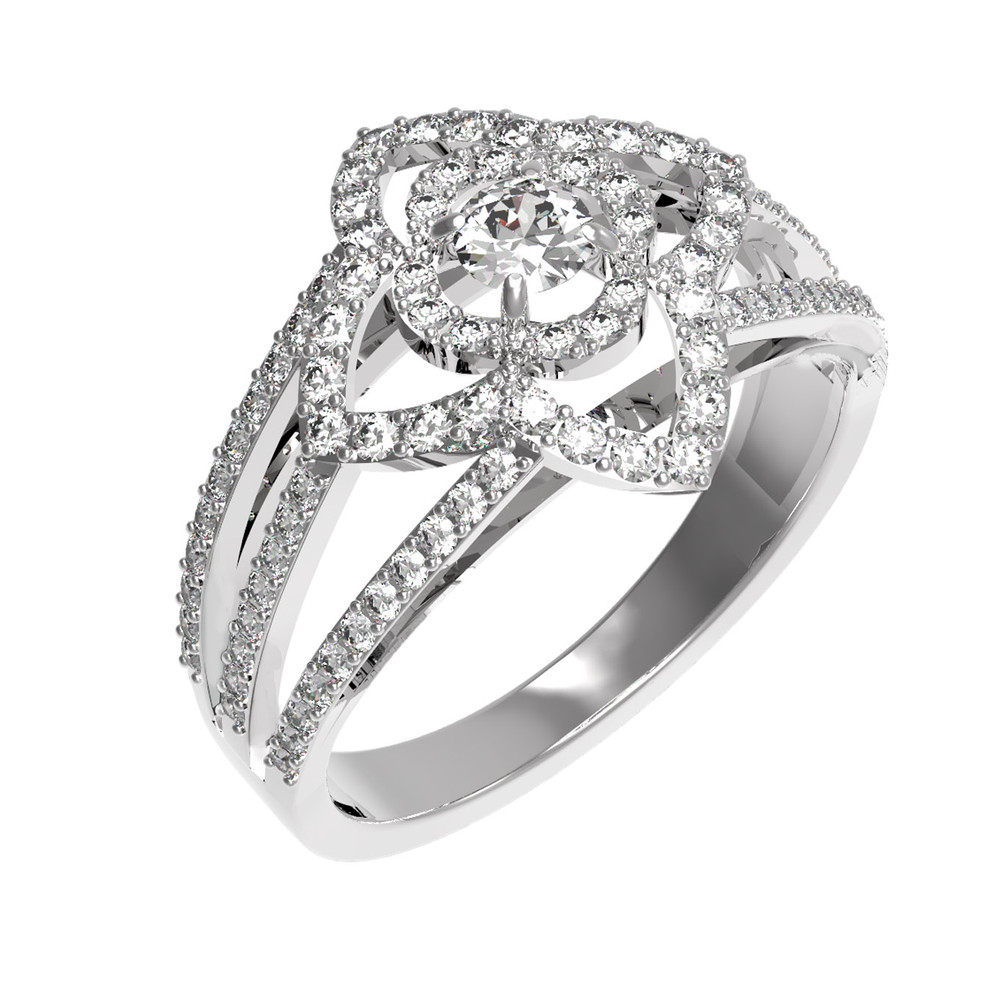 Кольцо из белого золота c бриллиантами