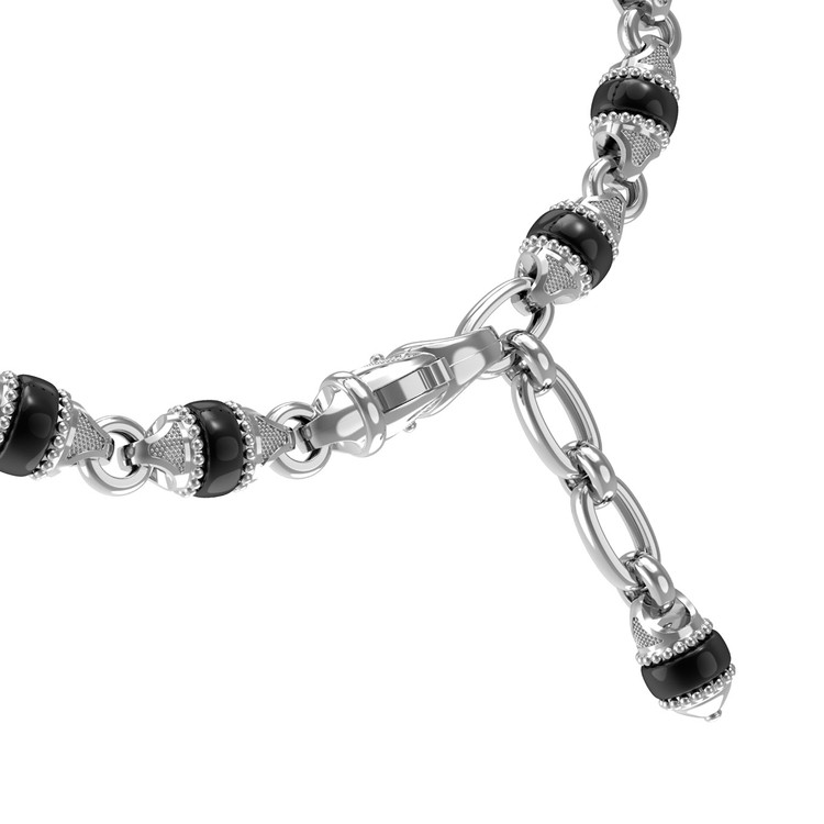 Браслет из белого золота c ониксом