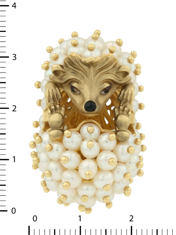 Подвеска из лимонного золота c эмалью и жемчугом