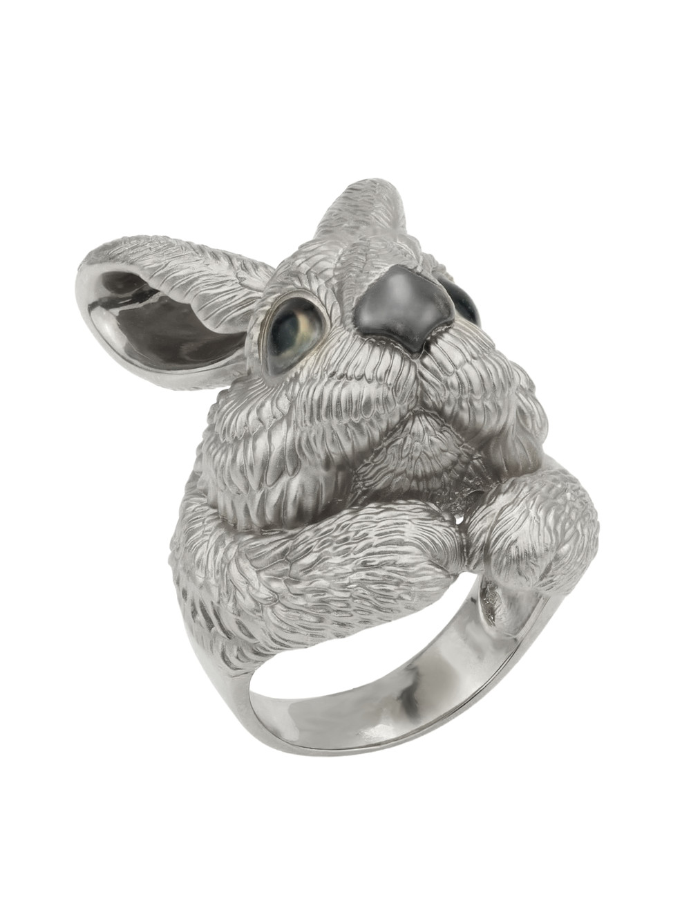 Кольцо из белого золота c эмалью