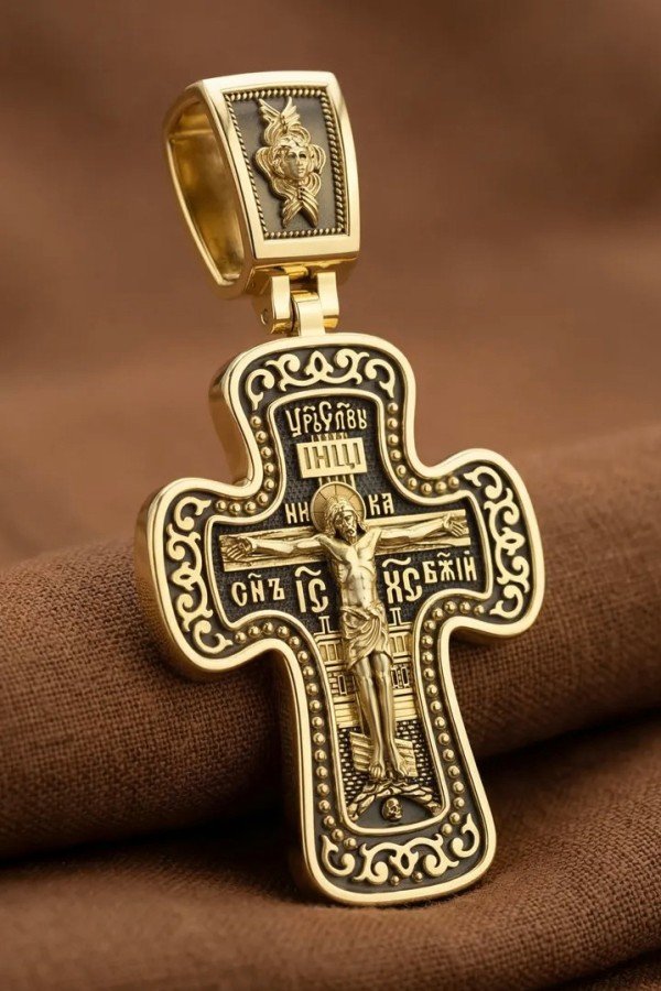 Крест из лимонного золота