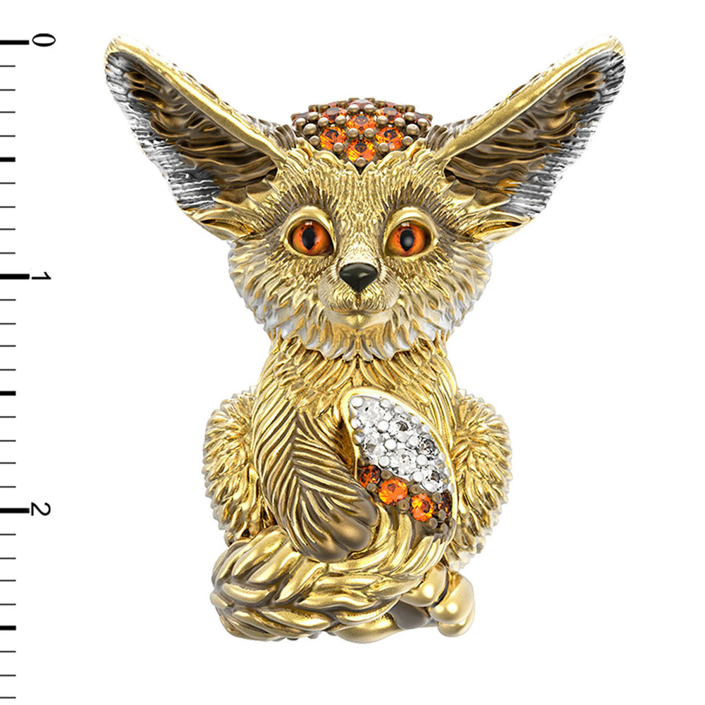 Подвеска из лимонного золота c эмалью и фианитом