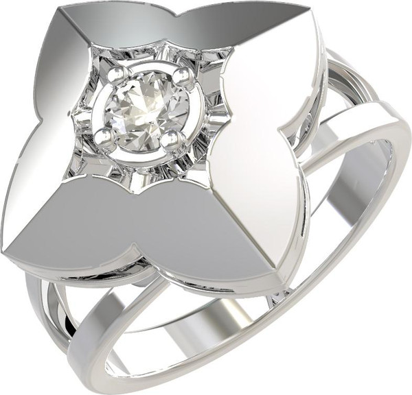 Кольцо из белого золота c бриллиантами