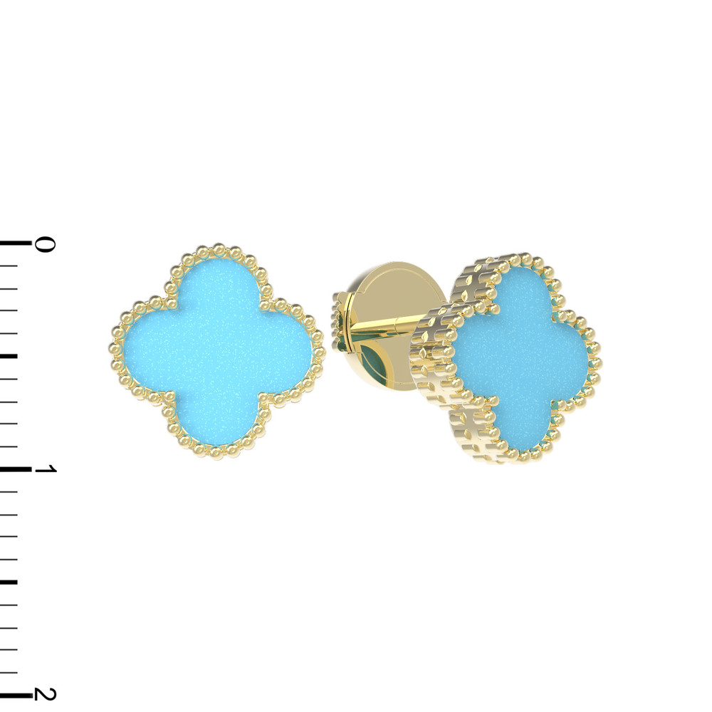 Серьги из лимонного золота c бирюзой