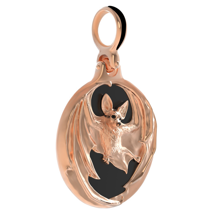 Подвеска из золота c эмалью и ониксом