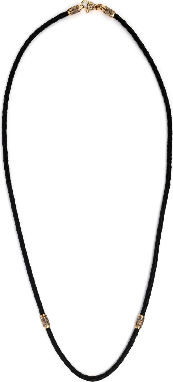 Гайтан из золота c кожаным шнурком