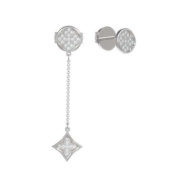 Серьги из белого золота c бриллиантами