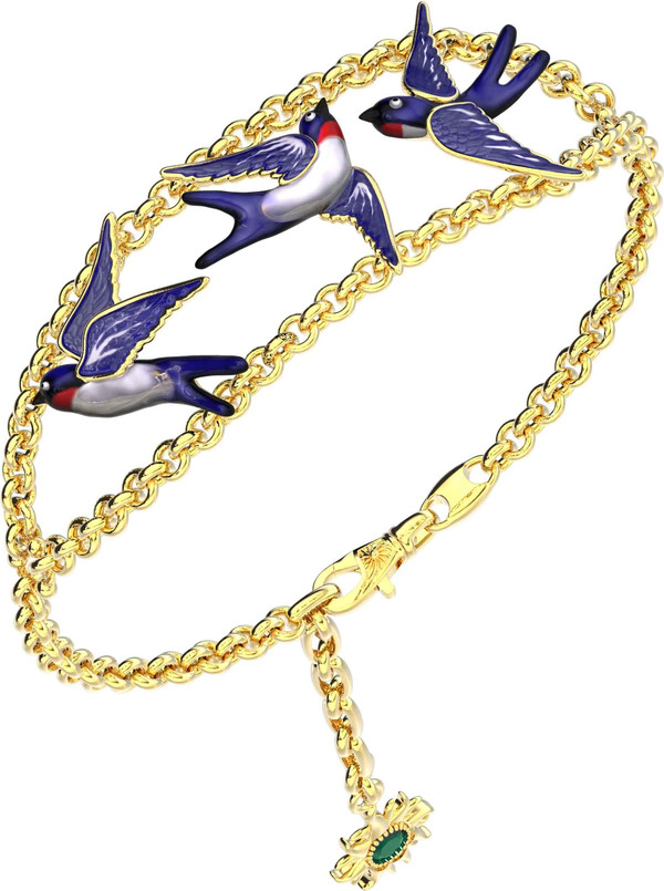 Браслет из лимонного золота c эмалью и топазом London