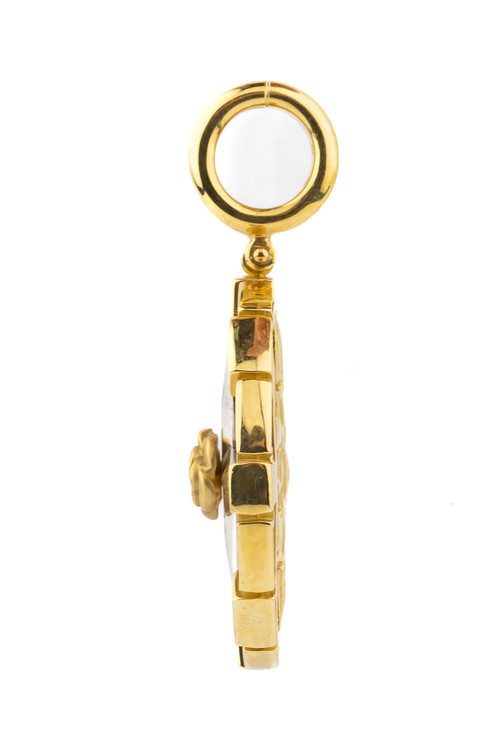 Подвеска из лимонного золота c эмалью и ониксом