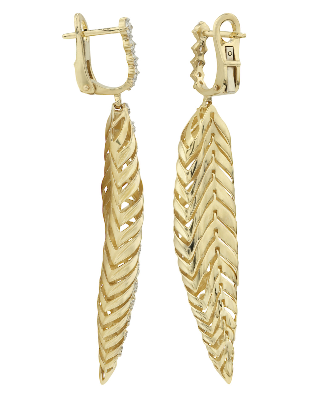 Серьги из лимонного золота c бриллиантами