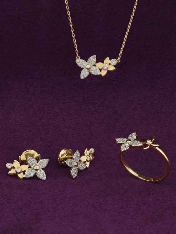 Кольцо из лимонного золота c бриллиантами