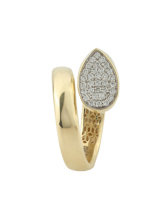 Кольцо из лимонного золота c бриллиантами