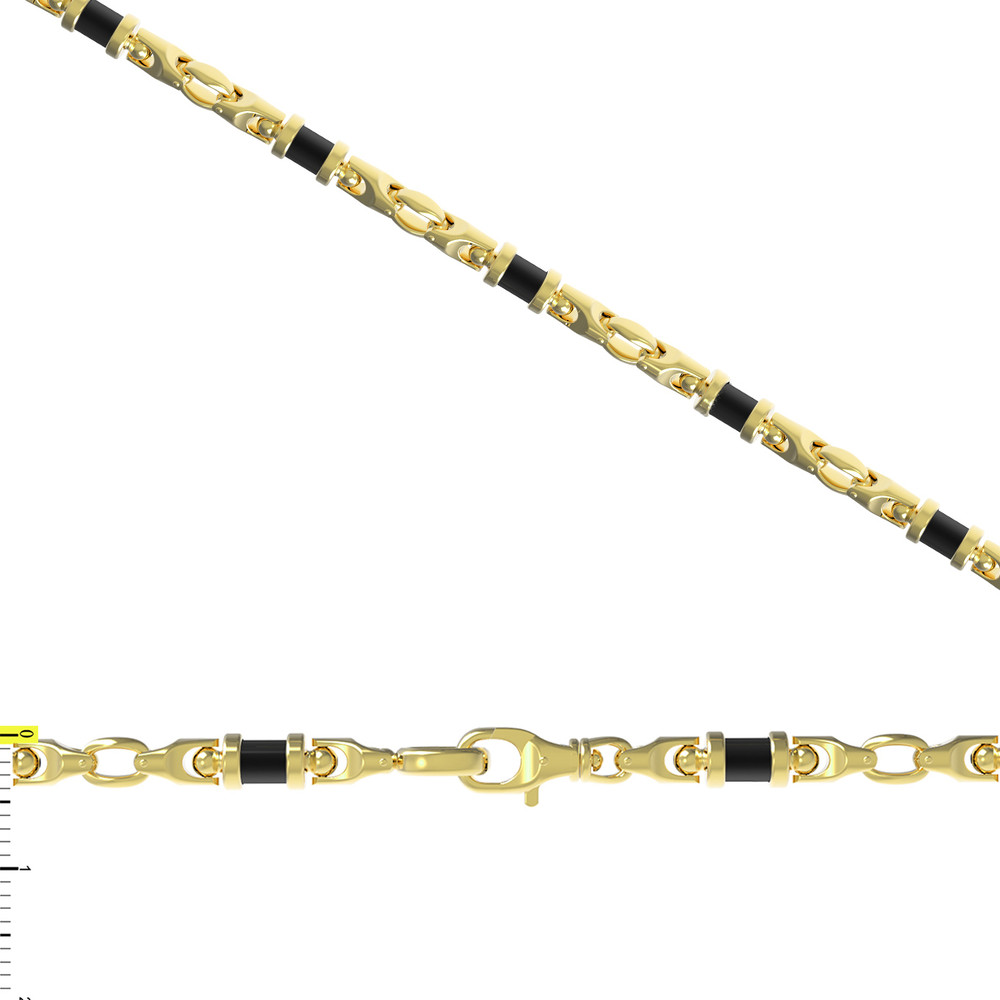 Цепь из лимонного золота c ониксом