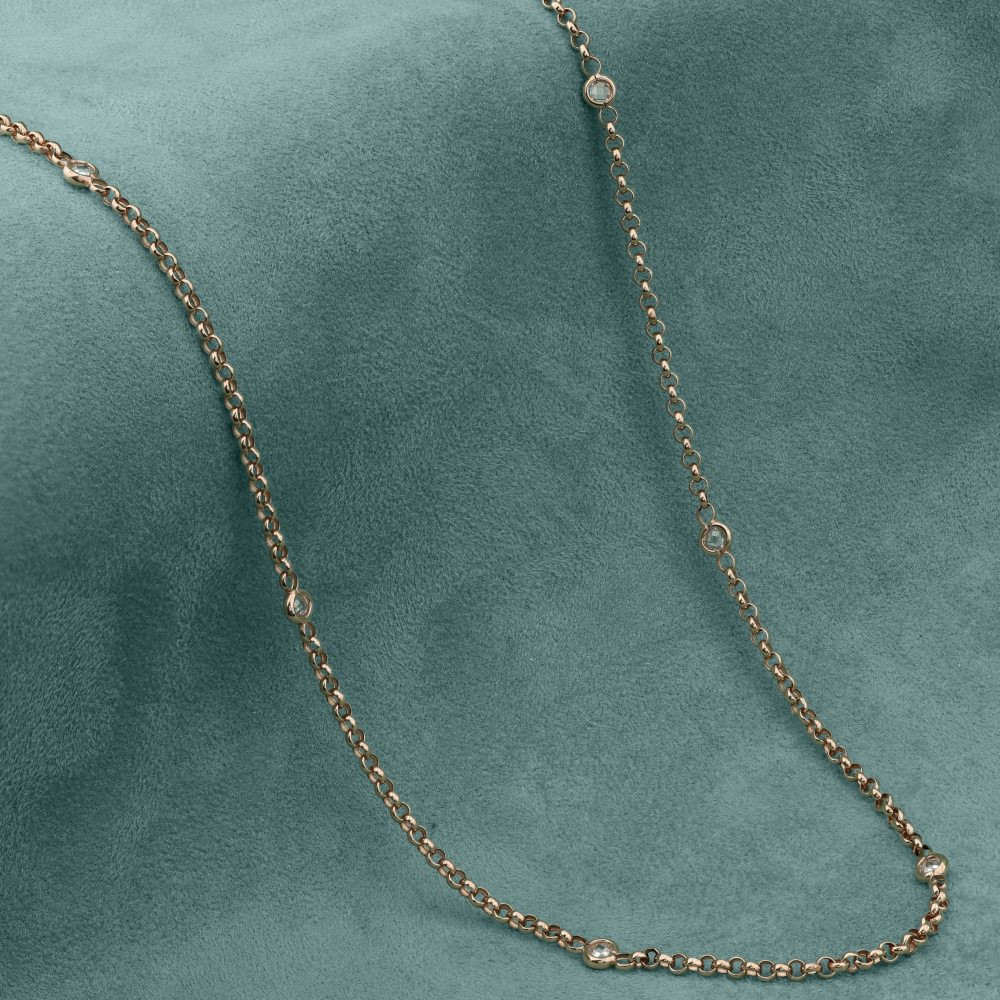 Цепь из золота c фианитом