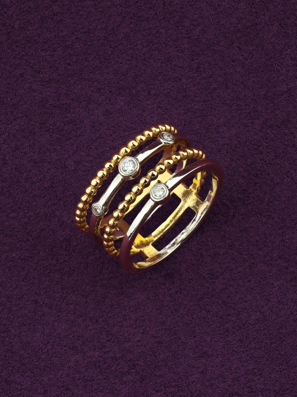 Кольцо из лимонного золота c бриллиантами