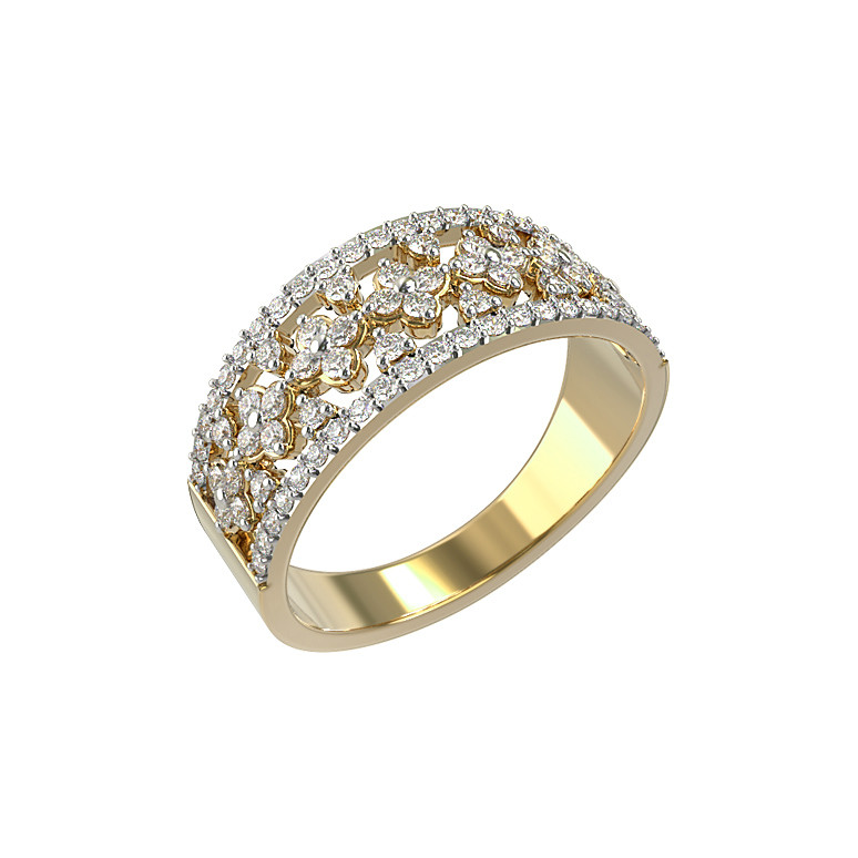 Кольцо из лимонного золота c бриллиантами