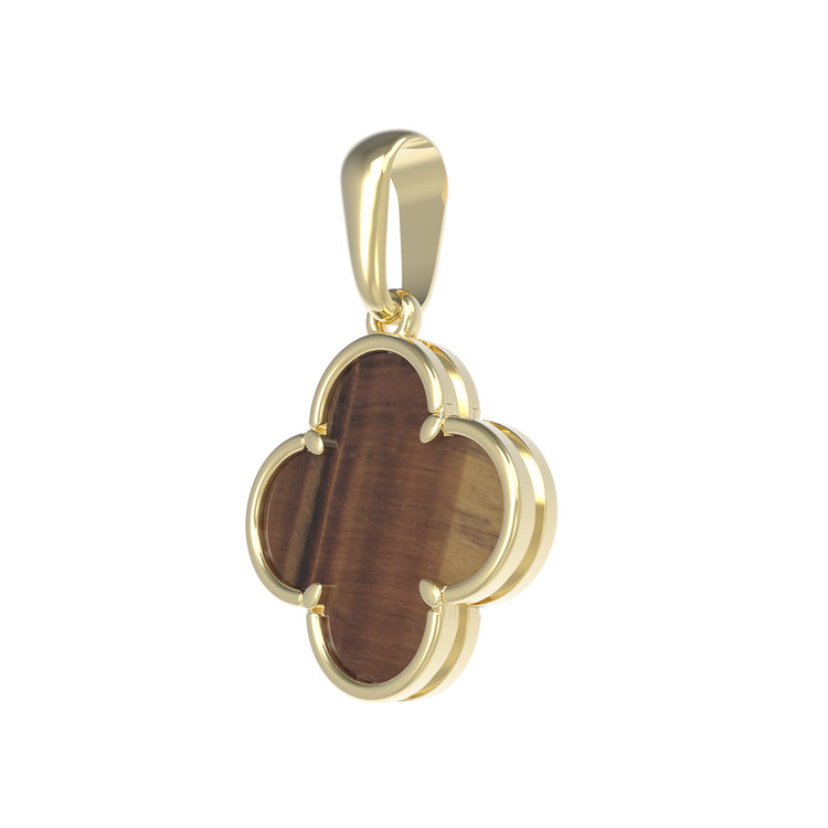 Подвеска из лимонного золота c тигровым глазом