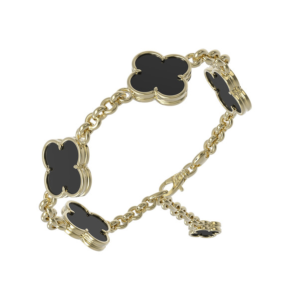 Браслет из лимонного золота c ониксом