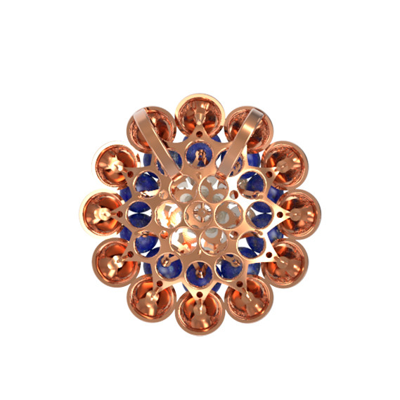 Подвеска из золота c лазуритом и перламутром