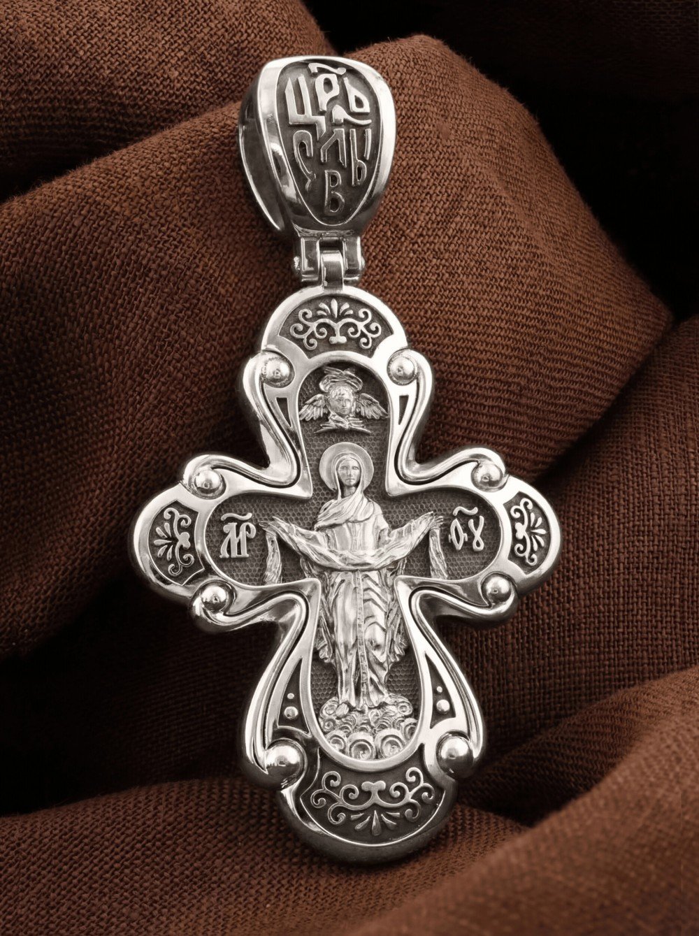 Крест из белого золота