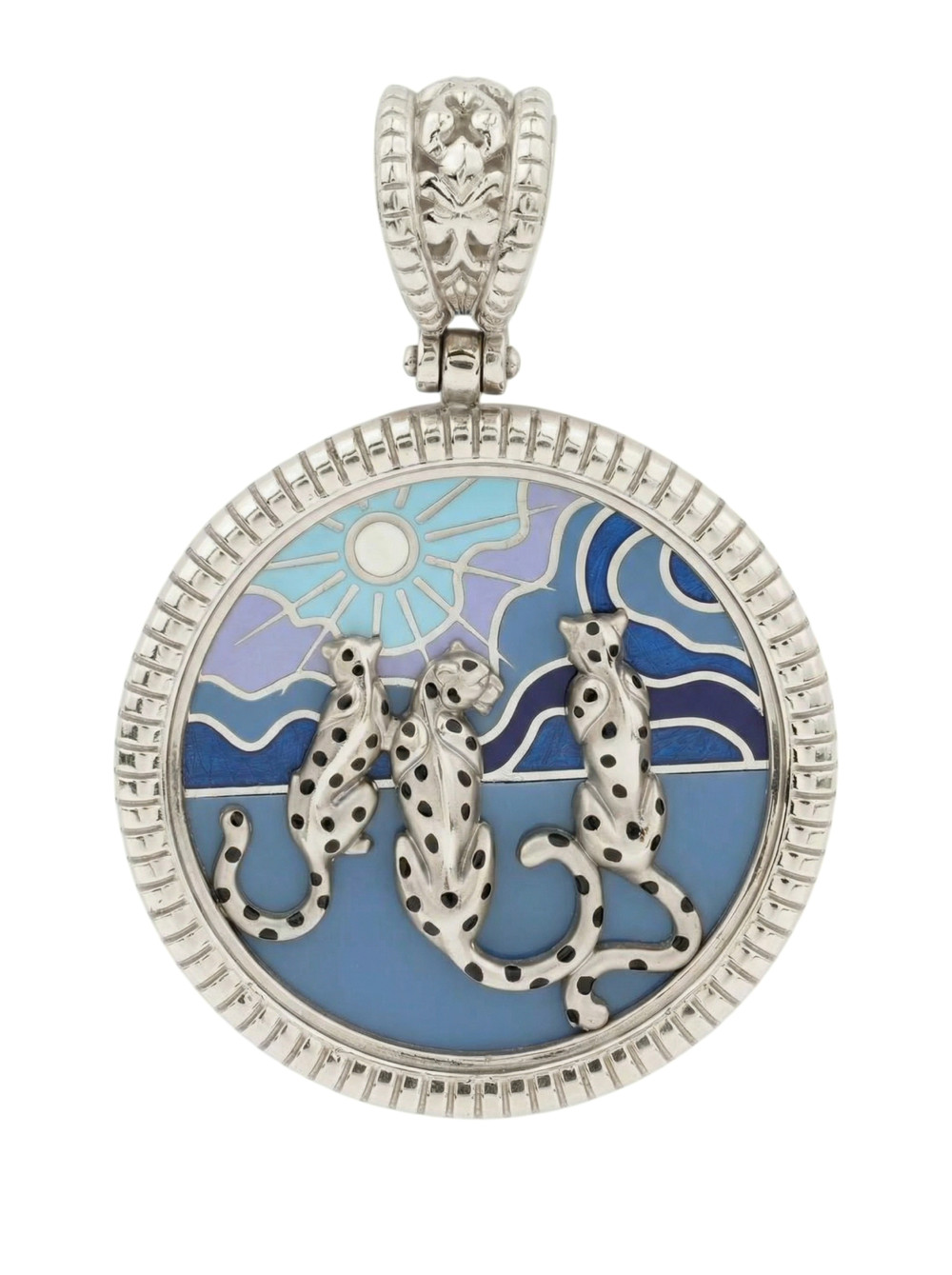 Подвеска из белого золота c эмалью