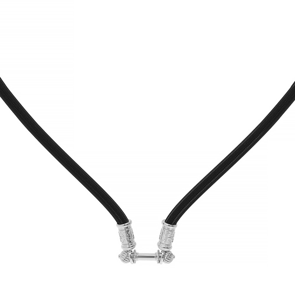 Шнурок шёлковый из белого золота c шёлковым шнурком