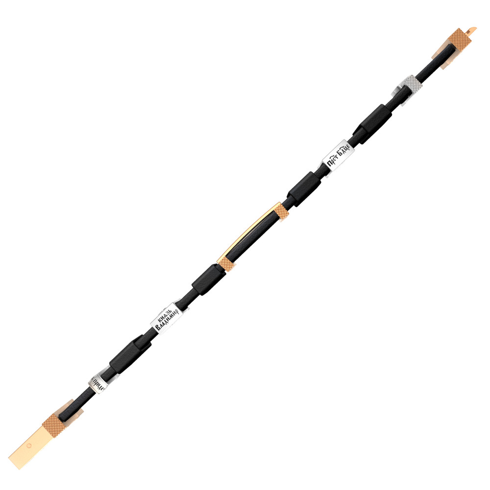 Браслет из золота c кожаным шнурком