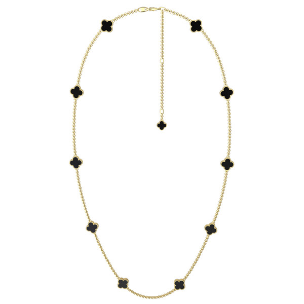 Колье из лимонного золота c ониксом