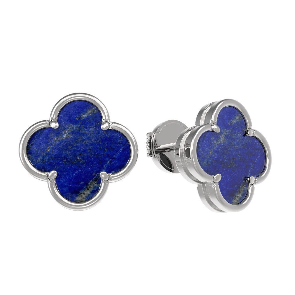 Серьги из белого золота c лазуритом