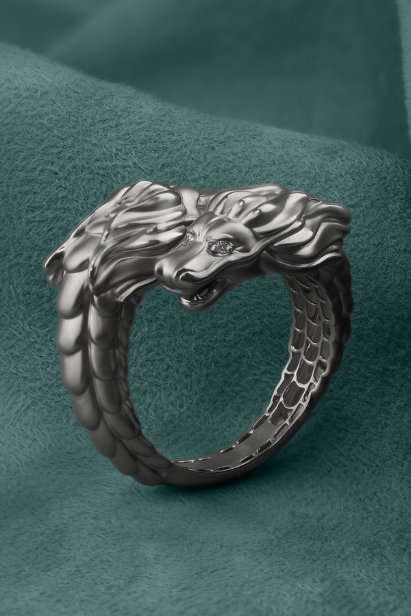 Кольцо из белого золота c бриллиантами